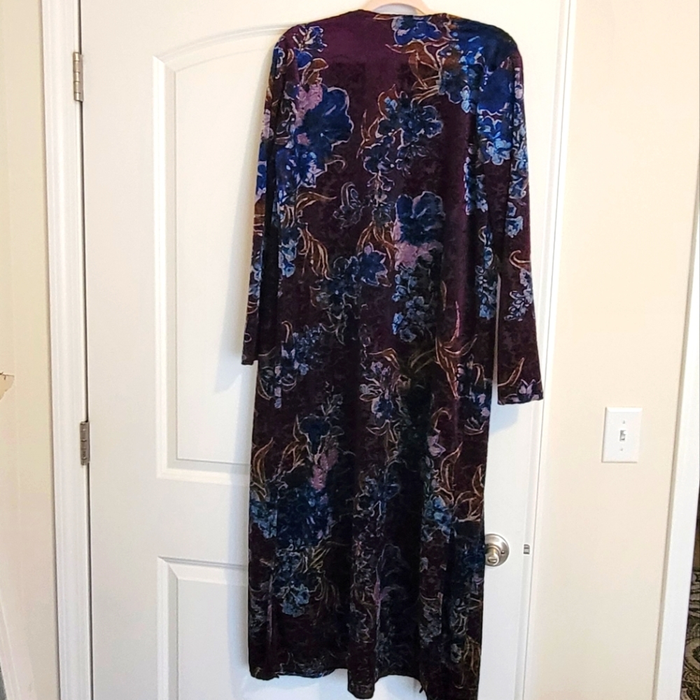 Wrangler Size Small Velvet Burnout Duster Western Hippie Boho Kimono